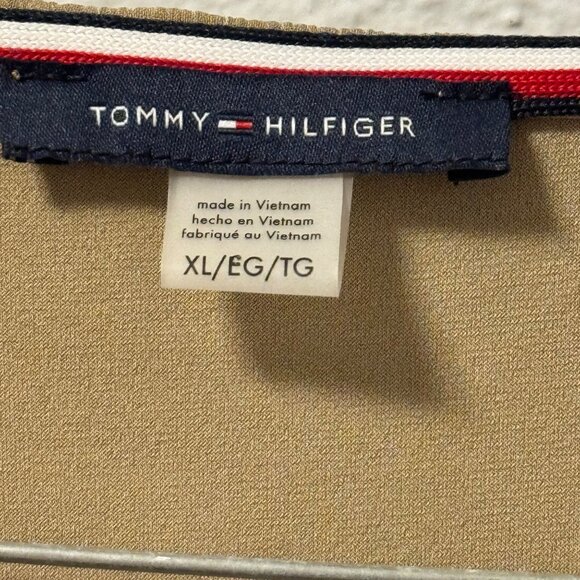 Tommy Hilfiger Tan Ruffle Sleeveless Blouse Sz XL Soft Elegant Chic Casual Top - Picture 3 of 12